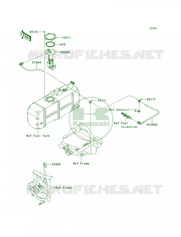 Fuel PumpP9F-PCF Kawasaki MULE 620 2013 Mule 4000  KAF620PDF