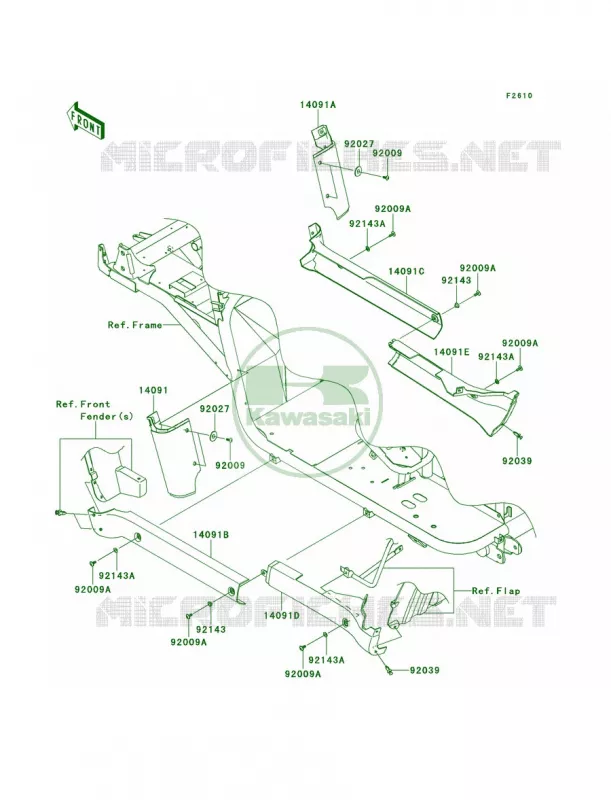 Side CoversChain Cover Kawasaki MULE 620 2013 Mule 4000  KAF620PDF