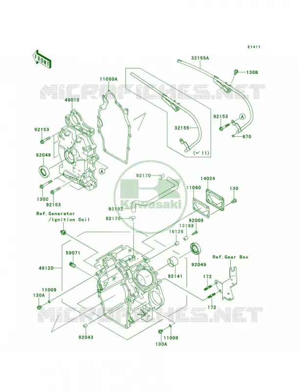 Crankcase Kawasaki MULE 620 2013 Mule 4010 4x4  KAF620MDF