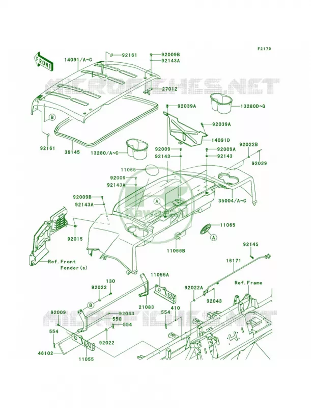 FendersM9F-MBF Kawasaki MULE 620 2013 Mule 4010 4x4  KAF620MDF