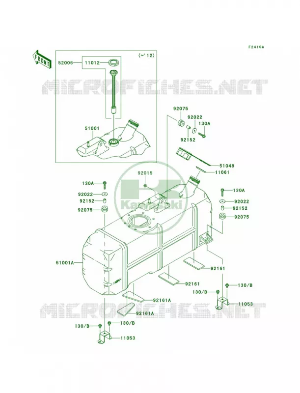 Fuel TankMBF-MDF Kawasaki MULE 620 2013 Mule 4010 4x4  KAF620MDF
