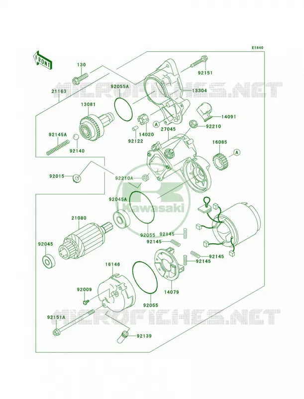 Starter Motor-FD620DE485832 Kawasaki MULE 620 2013 Mule 4010 4x4  KAF620MDF