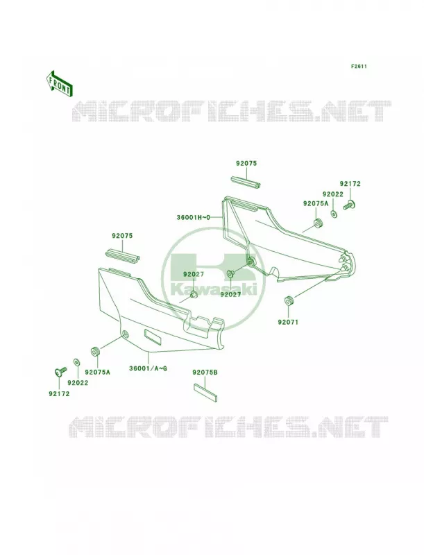 Side Covers Kawasaki MOTOS 1000 2000 Concours  ZG1000-A15