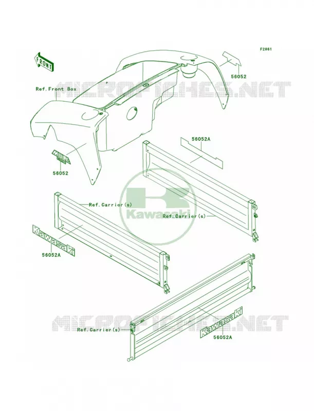 DecalsBBF-BEF Kawasaki MULE 400 2013 Mule 600  KAF400BDF