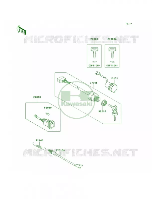 Ignition Switch Kawasaki MULE 400 2013 Mule 610 4x4  KAF400ADF
