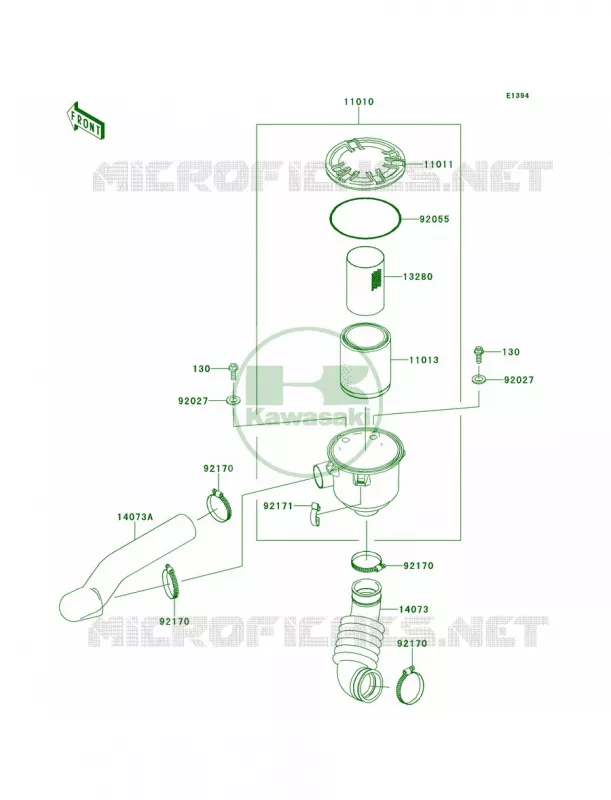 Air Cleaner-Belt Converter Kawasaki MULE 400 2013 Mule 610 4x4 XC  KAF400DDF