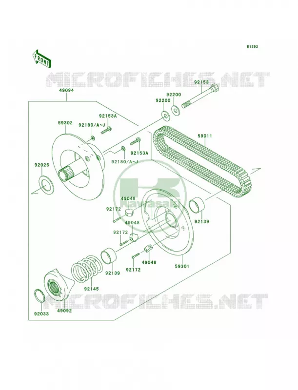 Driven ConverterDrive Belt Kawasaki MULE 400 2013 Mule 610 4x4 XC  KAF400DDF