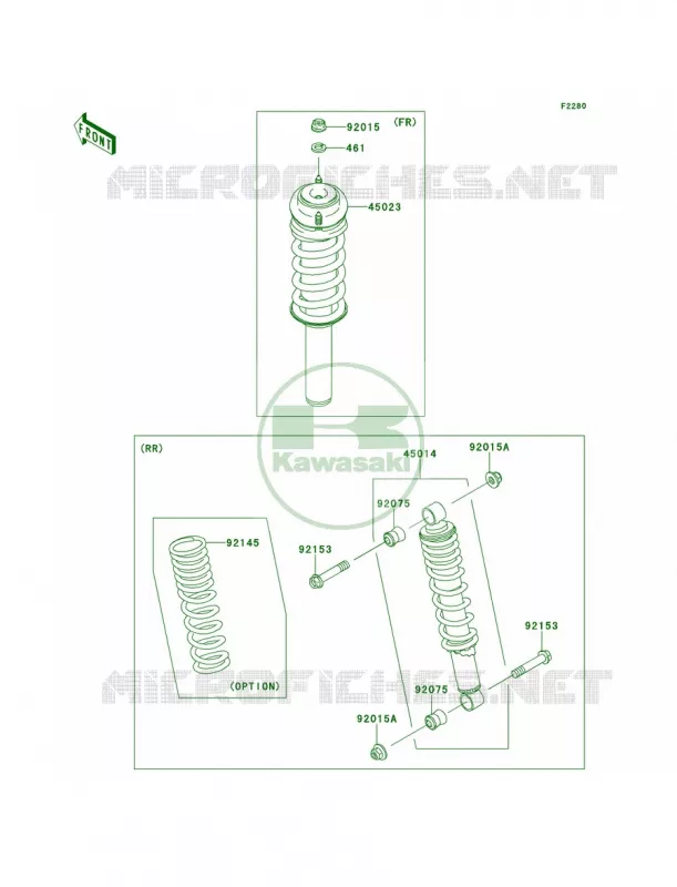 Shock Absorbers Kawasaki MULE 400 2013 Mule 610 4x4 XC  KAF400DDF