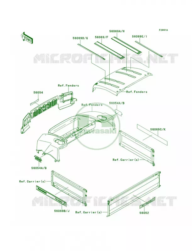 DecalsRCFARDFA Kawasaki MULE 620 2013 Mule 4010 Trans4x4  KAF620RDF