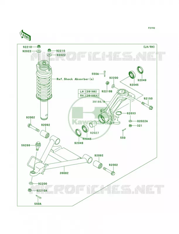 Front Suspension Kawasaki MULE 620 2013 Mule 4010 Trans4x4  KAF620RDF
