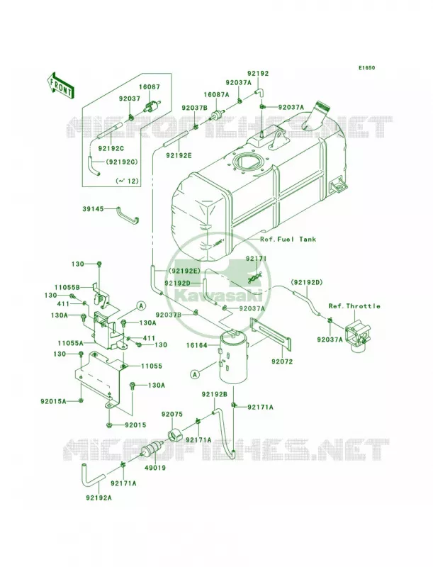 Fuel Evaporative System Kawasaki MULE 620 2013 Mule 4010 Trans4x4  KAF620RDF