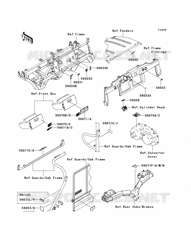 Labels Kawasaki MULE 620 2013 Mule 4010 Trans4x4  KAF620RDFA