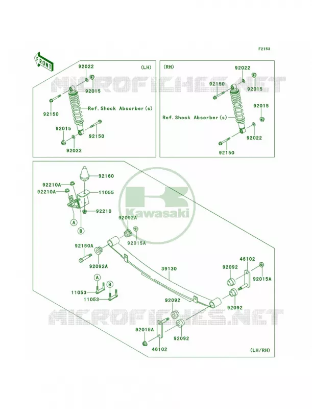 Rear Suspension Kawasaki MULE 620 2013 Mule 4010 Trans4x4  KAF620RDFA