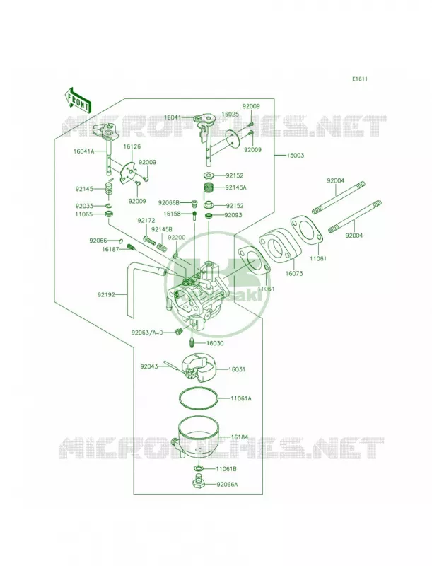 Carburetor Kawasaki MULE 400 2013 Mule 610 4x4 XC Realtree APG HD  KAF400EDF