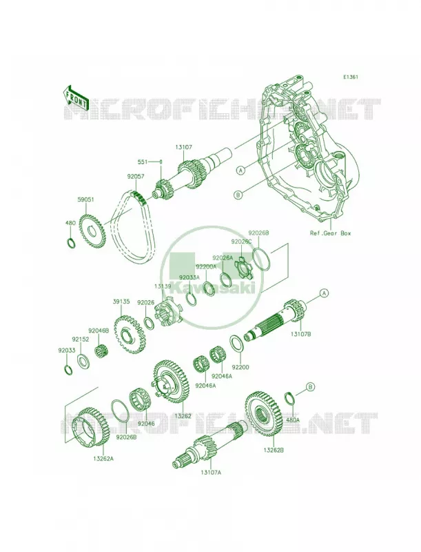 Transmission Kawasaki MULE 400 2013 Mule 610 4x4 XC Realtree APG HD  KAF400EDF