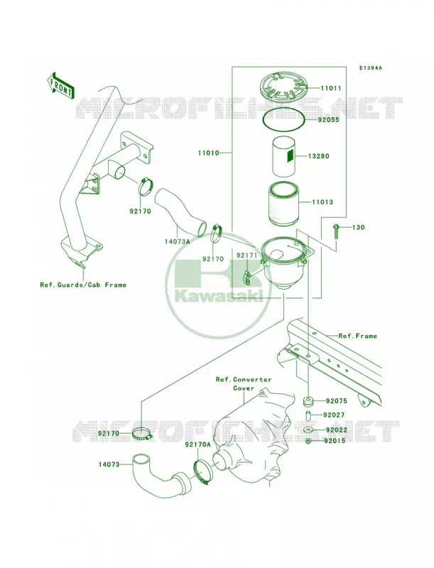 Air Cleaner-Belt ConverterSBF-SDF Kawasaki MULE 620 2013 Mule 4010 Trans4x4 Realtree APG HD  KAF620SDF