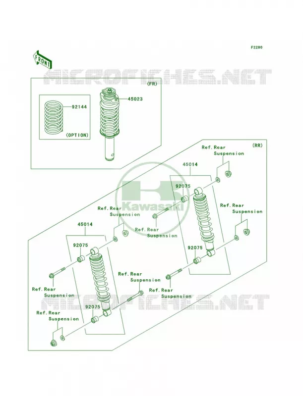 Shock Absorbers Kawasaki MULE 620 2013 Mule 4010 Trans4x4 Realtree APG HD  KAF620SDF