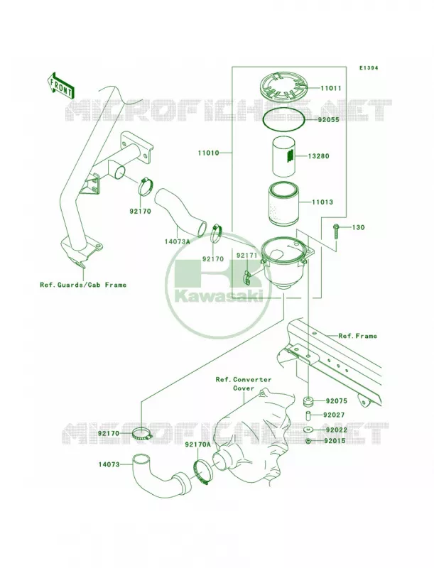 Air Cleaner-Belt Converter Kawasaki MULE 620 2012 Mule 4010 Trans4x4  KAF620RCF