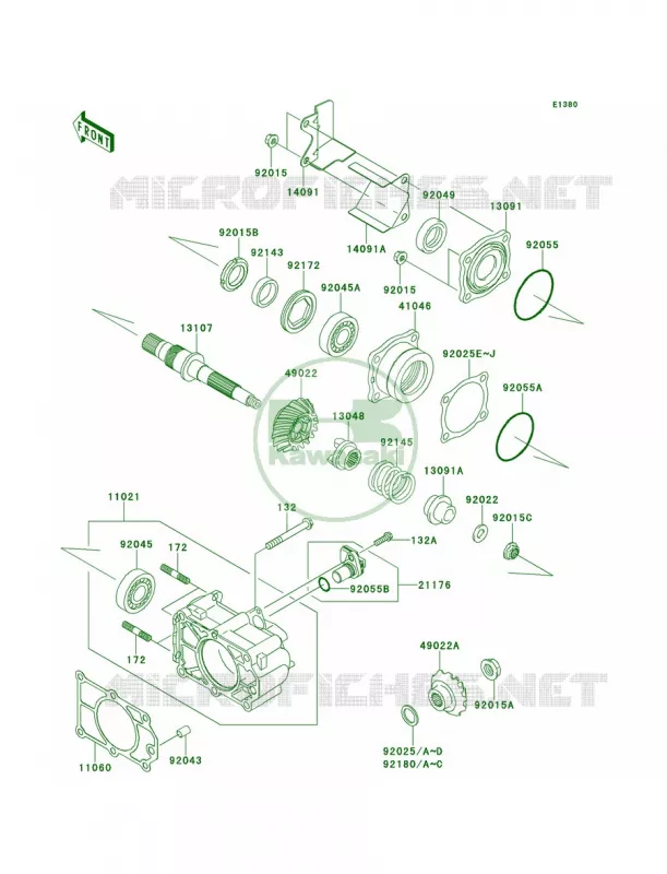 Bevel Gear Case Kawasaki MULE 620 2012 Mule 4010 Trans4x4  KAF620RCF