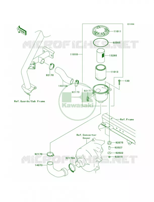 Air Cleaner-Belt Converter Kawasaki MULE 620 2012 Mule 4010 Trans4x4  KAF620RCFA