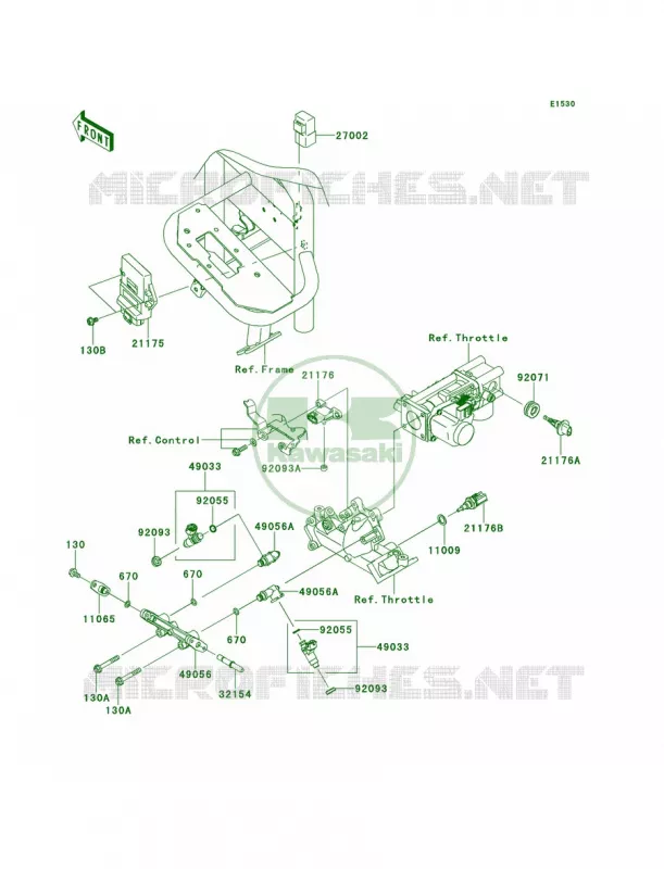 Fuel Injection Kawasaki MULE 620 2012 Mule 4010 Trans4x4  KAF620RCFA
