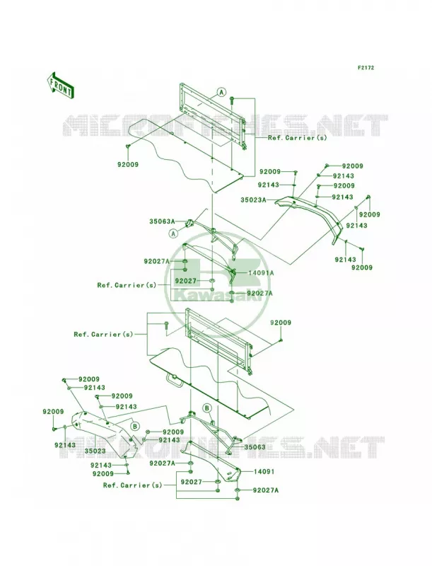Rear Fenders Kawasaki MULE 620 2012 Mule 4010 Trans4x4  KAF620RCFA