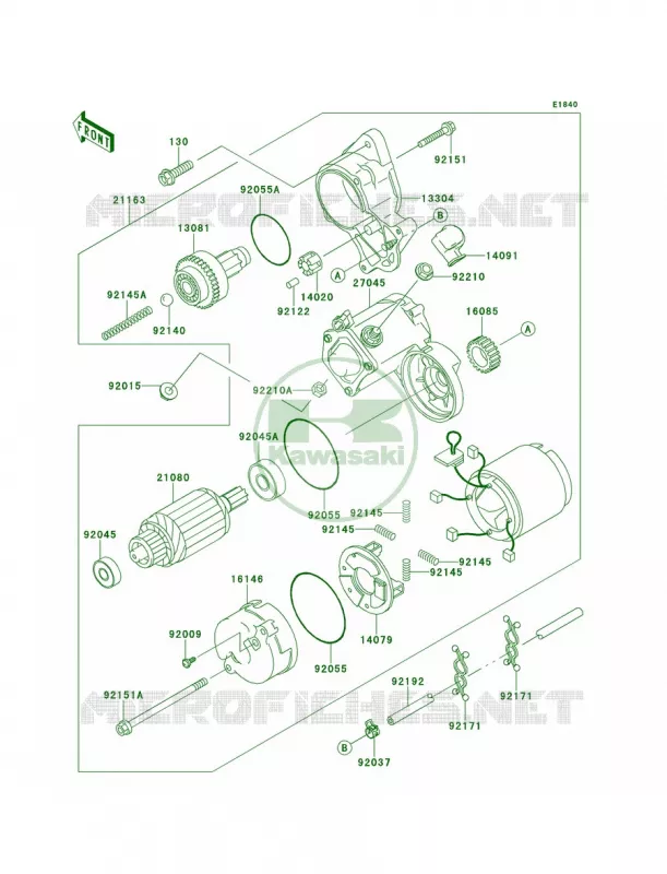 Starter Motor Kawasaki MULE 620 2012 Mule 4010 Trans4x4  KAF620RCFA