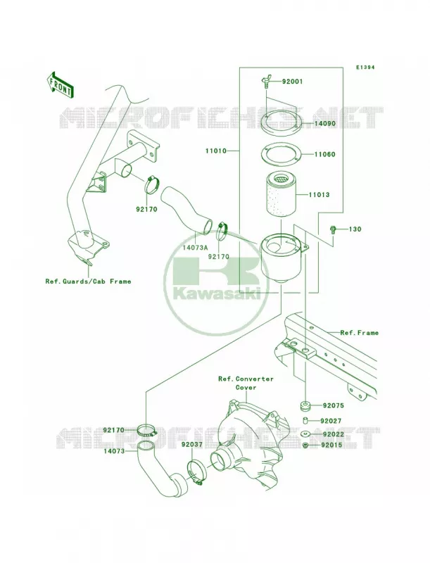 Air Cleaner-Belt ConverterG9FGAF Kawasaki MULE 950 2012 Mule 4010 Trans4x4 Diesel  KAF950GCF