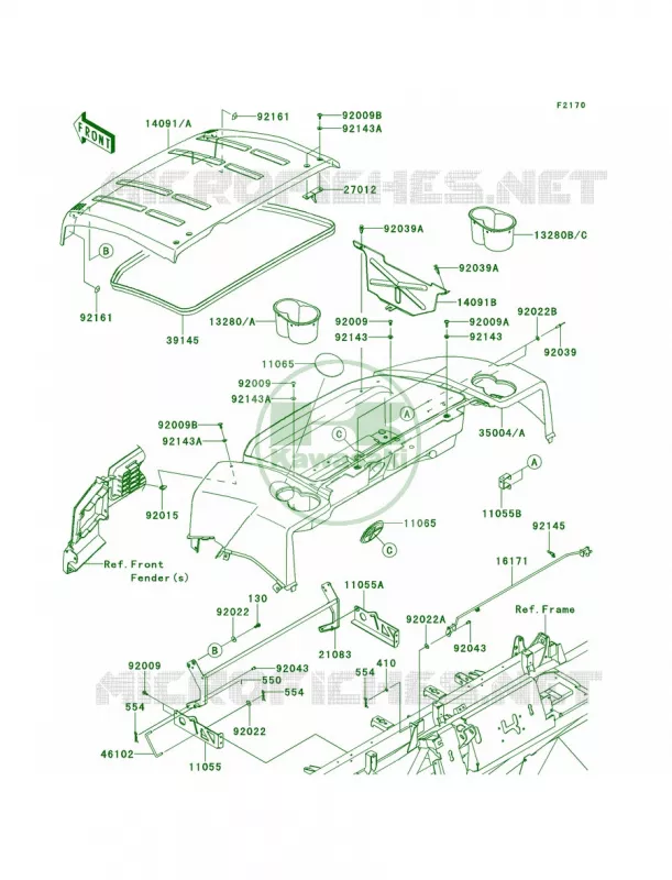 FendersG9F-GBF Kawasaki MULE 950 2012 Mule 4010 Trans4x4 Diesel  KAF950GCF