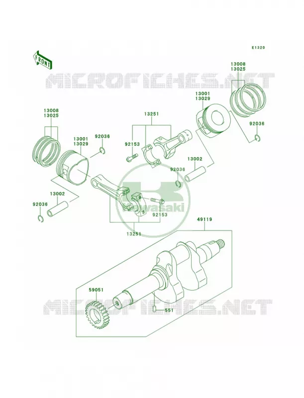 CrankshaftPistons Kawasaki MULE 620 2012 Mule 4010 4x4  KAF620MCF