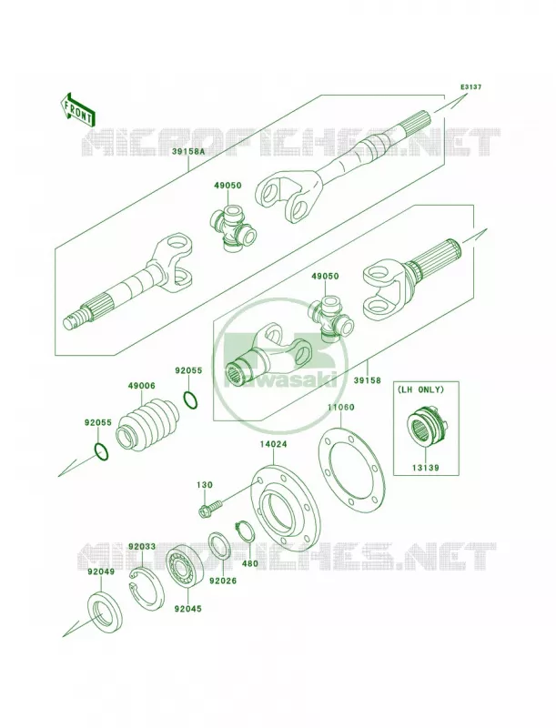 Drive Shaft-Rear Kawasaki MULE 620 2012 Mule 4010 4x4  KAF620MCF
