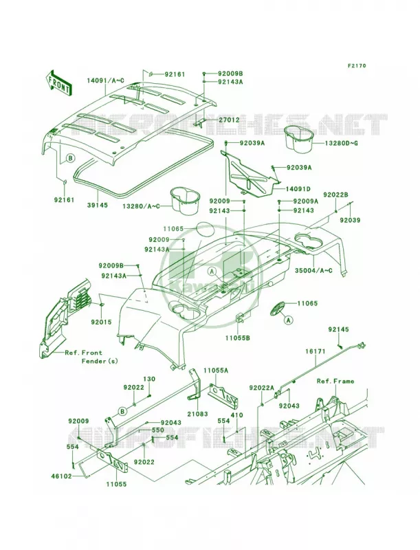 FendersM9F-MBF Kawasaki MULE 620 2012 Mule 4010 4x4  KAF620MCF