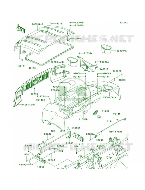FendersPCFPDF Kawasaki MULE 620 2012 Mule 4000  KAF620PCF
