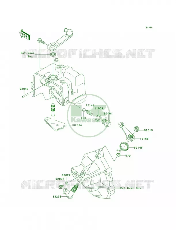 Gear Change Mechanism Kawasaki MULE 620 2012 Mule 4000  KAF620PCF