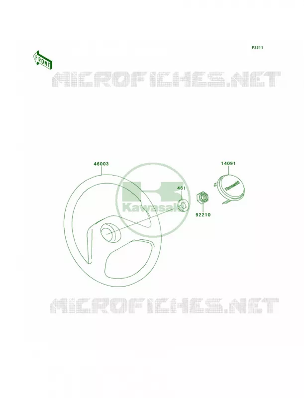 Steering WheelP9F-PCF Kawasaki MULE 620 2012 Mule 4000  KAF620PCF