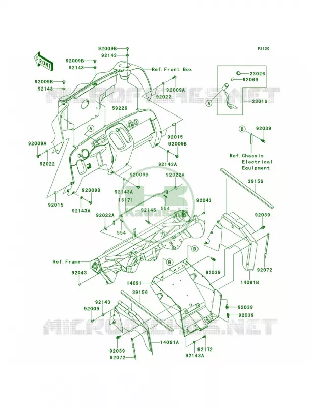 Frame FittingsFront Kawasaki MULE 400 2012 Mule 610 4x4  KAF400ACF