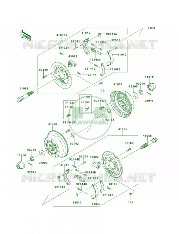 Front HubsBrakes Kawasaki MULE 400 2012 Mule 600  KAF400BCF