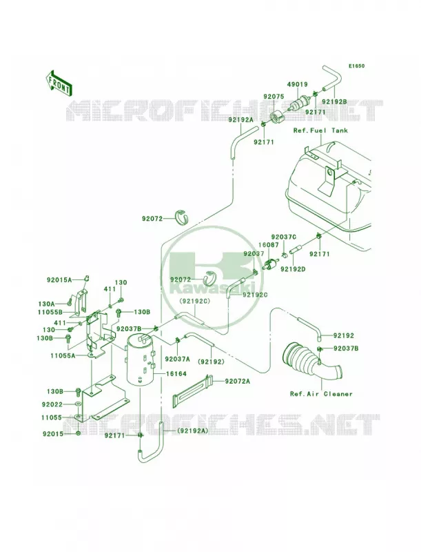 Fuel Evaporative SystemBBF Kawasaki MULE 400 2012 Mule 600  KAF400BCF