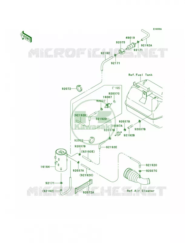 Fuel Evaporative SystemBCF-BFF Kawasaki MULE 400 2012 Mule 600  KAF400BCF