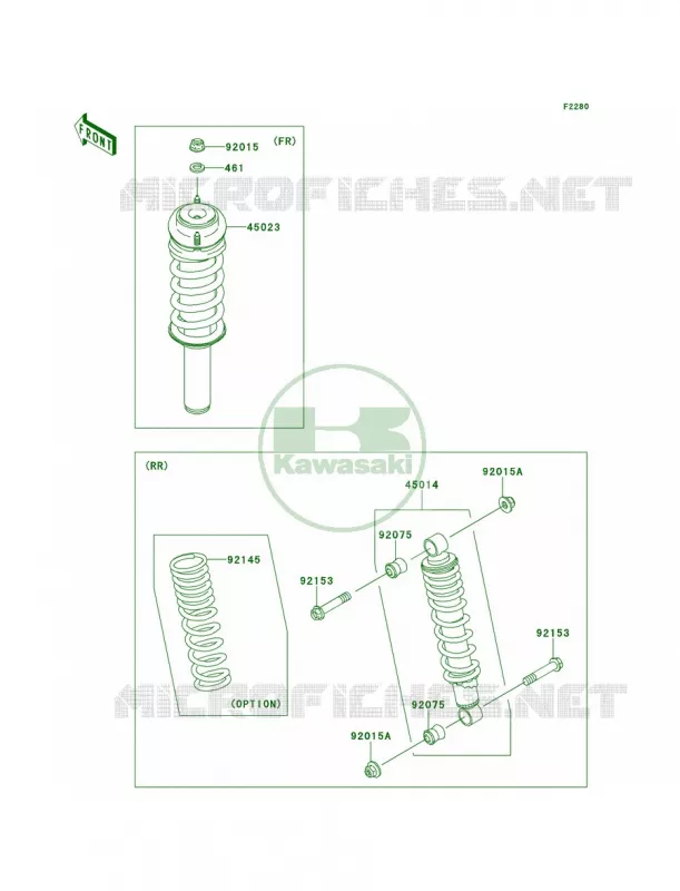 Shock Absorbers Kawasaki MULE 400 2012 Mule 600  KAF400BCF