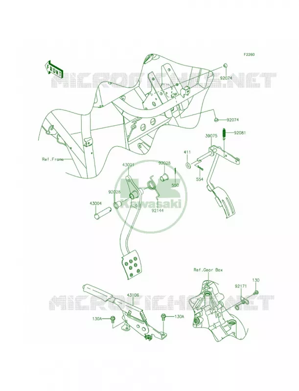 Brake PedalThrottle Lever Kawasaki MULE 400 2012 Mule 610 4x4 XC Realtree APG HD  KAF400ECF