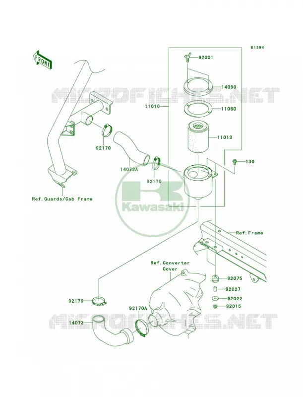 Air Cleaner-Belt ConverterR9F-RAFA Kawasaki MULE 620 2011 Mule 4010 Trans4x4  KAF620RBF