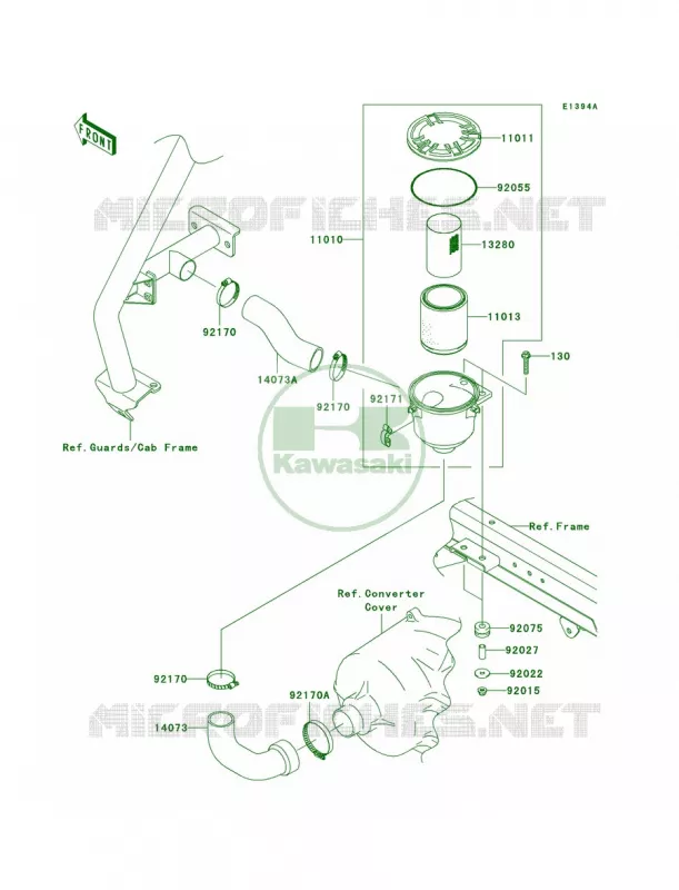 Air Cleaner-Belt ConverterRBFRBFA Kawasaki MULE 620 2011 Mule 4010 Trans4x4  KAF620RBF