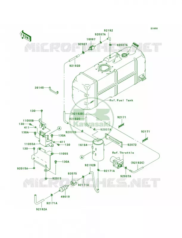Fuel Evaporative SystemCA Kawasaki MULE 620 2011 Mule 4010 Trans4x4  KAF620RBF