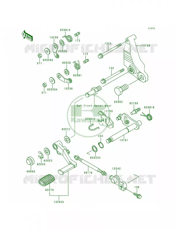 Gear Change Mechanism Kawasaki MOTOS 1000 1998 Concours  ZG1000-A13