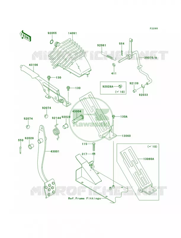 Brake PedalThrottle Lever Kawasaki MULE 950 2011 Mule 4010 Trans4x4 Diesel  KAF950GBF