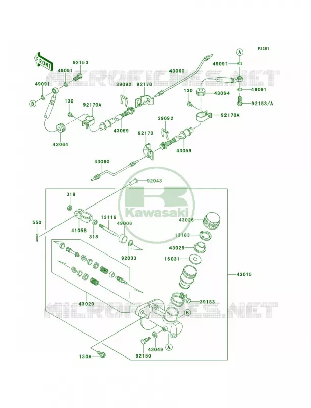 Master Cylinder Kawasaki MULE 620 2011 Mule 4010 4x4  KAF620MBF