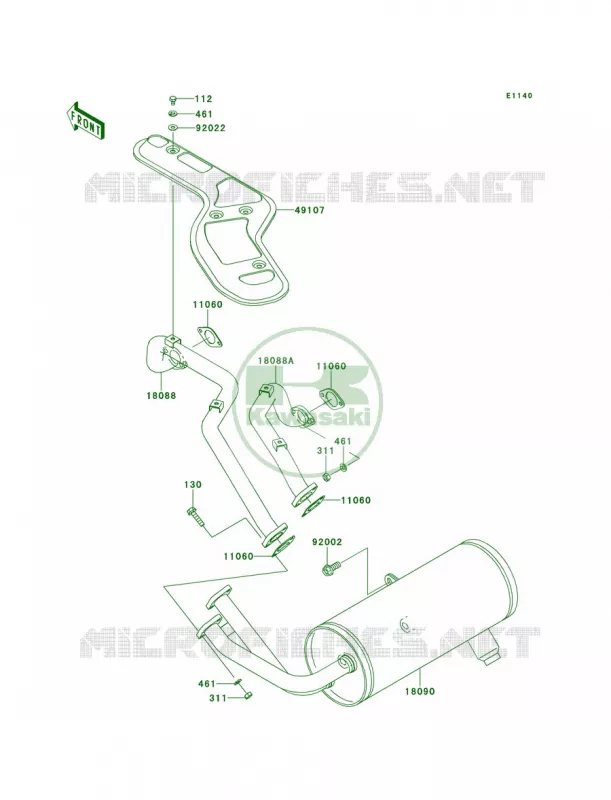 Mufflers Kawasaki MULE 620 2011 Mule 4010 4x4  KAF620MBF