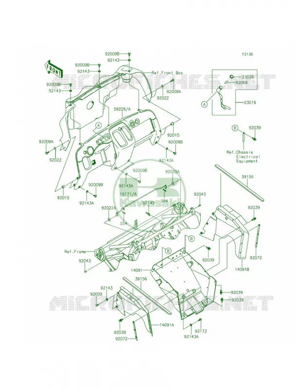 Frame FittingsFront Kawasaki MULE 400 2011 Mule 610 4x4 XC Camo  KAF400EBF