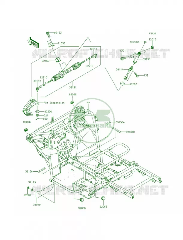 Frame Kawasaki MULE 400 2011 Mule 610 4x4 XC Camo  KAF400EBF